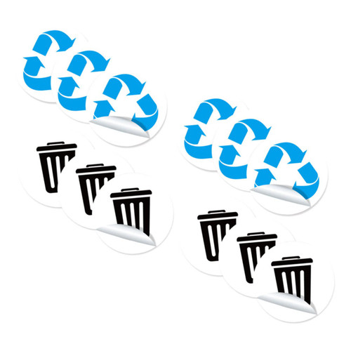 Alipis 12Pcs Garbage Sorting Stickers Round Recycle Sign Decals Recycle Labels Stickers Trash can Recycle Sign Compost Trash can Trash Recycling Sticker Category Stickers Household PVC
