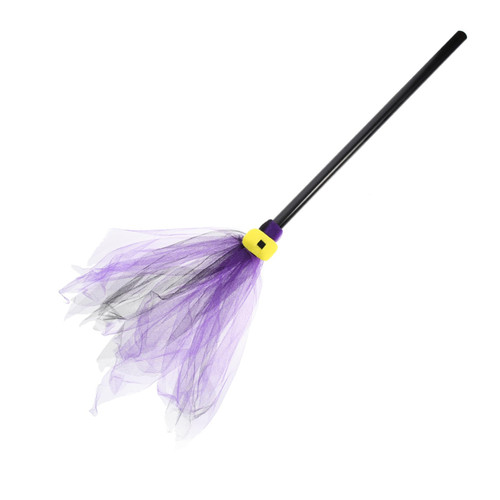 ABOOFAN Witch Broom Halloween Wizard Broom Plastic Witch Broom Women Witch Costume Witch Broom Net Witch Broom Props Witches Broomstick Prom Props Mesh Child Witch Hat Purple Cosplay