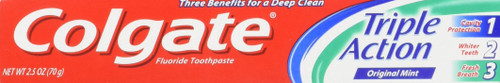 Colgate Travel Size toothpaste, Multicolor, Triple Action, 2.5 Ounce