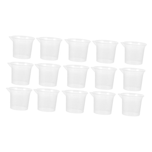 PRETYZOOM 15pcs Laboratory Sampling Cup Terrarium Supplies Testing Beaker Glass Measure Cup Labs Beakers Supplies Liquid Measuring Cups Urine Beaker 25ml Beakers Scale Equipment Plastic