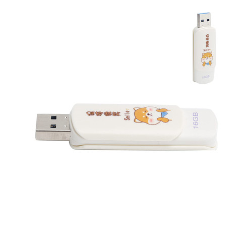 Portable U Disk, USB2.0 Flash Drive, Cute U Disk, Data Storage, Portable Cartoon USB Stick, USB2.0 Flash Drive, Plug and Play, Student (Slider - Keep Smiling 16GB)