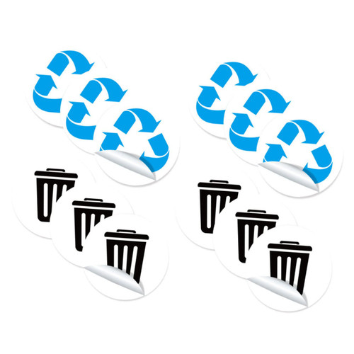 Homoyoyo 12Pcs Garbage Sorting Stickers Trash Recycling Decal Recycle Sticker Recycle Symbol Sticker Trash can Recycle Sign Large Trash cans Waterproof Trash bin can Compost PVC
