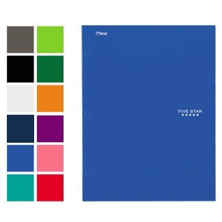 Five Star 4 Pocket Folder, 2 Pocket Folders + 2 Additional Pockets Inside, Color Selected for You, 1 Count (33106) (2 Pack)