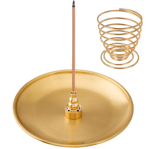 OIIKI 5 in 1 Incense Burner, 5.5 Inch Palo Santo Holder, Brass Incense Sage Holder for Incense Sticks Coil Incense Incense Cones, Alloy Cone Ash Catcher for Yoga Room OIIKI 5 in 1 Incense Burner, 5.5 Inch Palo Santo Holder, Brass Incense Sage Holder for Incense Sticks Coil Incense Incense Cones, Alloy Cone Ash Catcher for Yoga Room