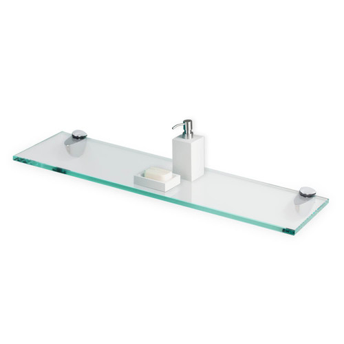 Fab Glass and Mirror Glass Shelves Cut to Size - 1/4" Thick Flat Edge - Wall Mounted Tempered Glass Floating Shelves - Storage Organizer for Bathroom Kitchen