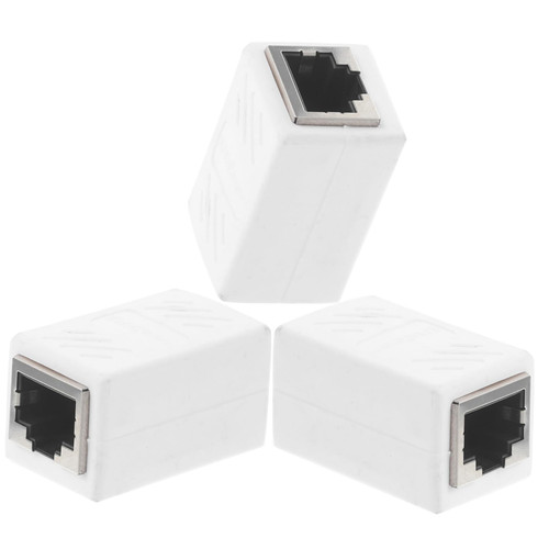 UKCOCO 3pcs Network Cable Connector Ethernet Coupler Female to Female Ethernet Cable Extender Cat 6 Coupler Ethernet Connector Connectors Gigabit Butt Joint Zinc Alloy 5e White