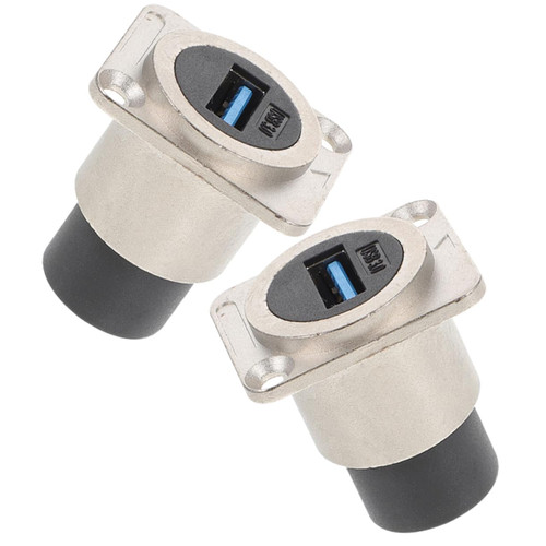 MAGICLULU USB Panel Socket USB Panel Connector USB Flush Mount USB Female Sockets Adapter USB Accessory USB Connector USB Straight Terminal USB Pass Through Cable Metal Water Proof