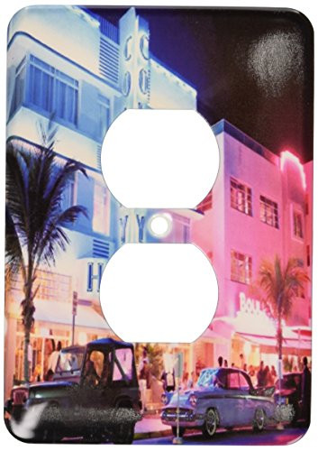 3dRose lsp_53305_6"South Beach Miami - 2 Plug" Outlet Cover