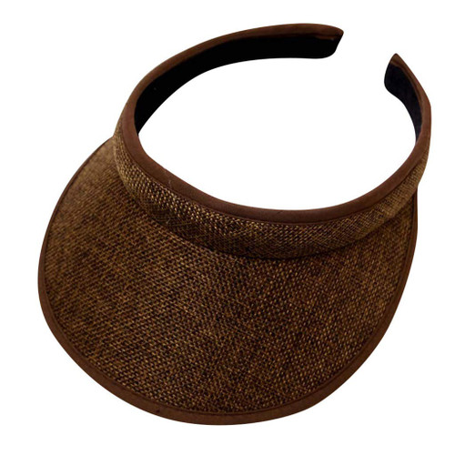 Sun Visor Hat Women Men Wide Brim Summer Beach Cap Golf Tennis Running Clip On Visor Hats Brown