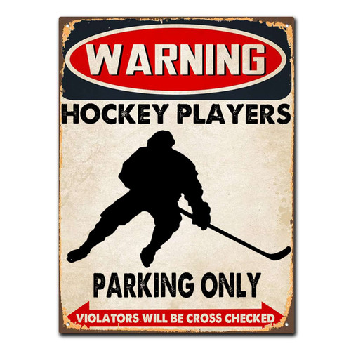 Luoboken Vintage Metal Tin Signs for Hockey Fans, Unique Retro Wall Decorations for Lounge Bar Cafe Home Kitchen Restaurant Dorm Garage Man Cave Gas Station 6X8inch/Tin Sign