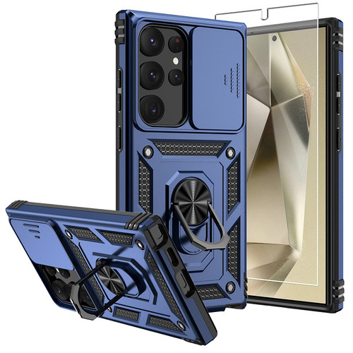 for Samsung Galaxy S24 Ultra Case,Galaxy S24 Ultra Case,with Camera Cover,[Military Grade] 16ft.Drop Tested Cover with Magnetic Kickstand Protective Case for Samsung S24 Ultra 6.8 inch, Blue