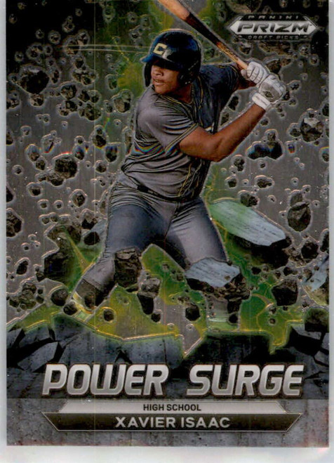 2022 Panini Prizm Draft Picks Power Surge #12 Xavier Isaac High School Official NCAA Baseball Card in Raw (NM or Better) Condition