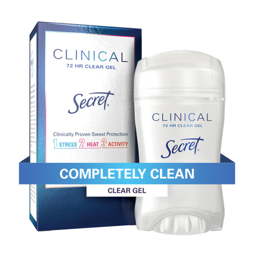 Secret Clinical Strength Clear Gel Women's Antiperspirant & Deodorant Completely Clean Scent 1.6 Oz, 1.600 Fluid Ounce Secret Clinical Strength Clear Gel Women's Antiperspirant & Deodorant Completely Clean Scent 1.6 Oz, 1.600 Fluid Ounce