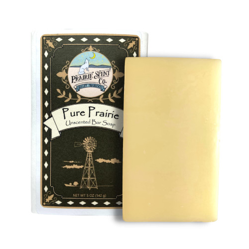 Prairie Scent Co. Handmade Luxury UNSCENTED Bar Soap for Men & Women, with Olive Oil, Coconut Oil, & Shea Butter, Artisan, Vegan, All-Natural Colorants & Oils - Pure Prairie, 5 Oz. (1 Bar)