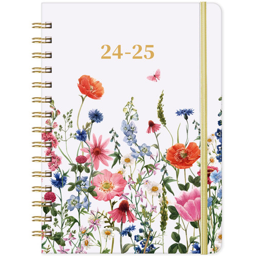 Planner 2024-2025 - 2024-2025 Planner/Calendar, Jul 2024 - Jun 2025, 2024-2025 Planner Weekly and Monthly with Tabs, 6.3" x 8.4", Hardcover with Back Pocket + Thick Paper + Twin-Wire Binding - Flowers Planner 2024-2025 - 2024-2025 Planner/Calendar, Jul 2024 - Jun 2025, 2024-2025 Planner Weekly and Monthly with Tabs, 6.3" x 8.4", Hardcover with Back Pocket + Thick Paper + Twin-Wire Binding - Flowers