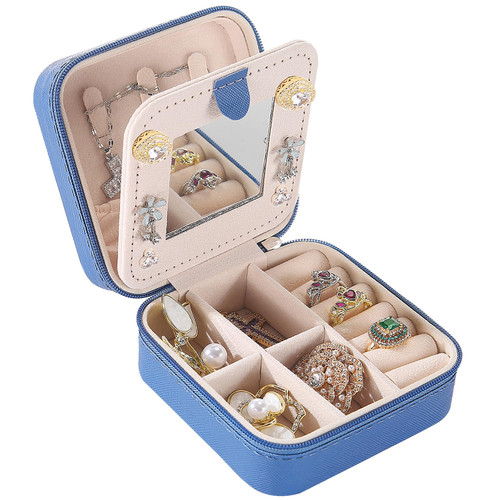 KElofoN Travel jewelry case Travel jewelry box Travel Jewelry Organizer Small Jewelry Organizer Box for Girls Women with Mirror (Deep blue) KElofoN Travel jewelry case Travel jewelry box Travel Jewelry Organizer Small Jewelry Organizer Box for Girls Women with Mirror (Deep blue)