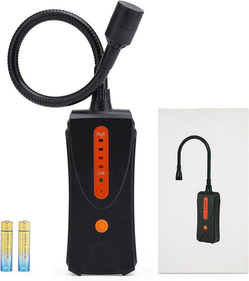 Gas Leak Detector, Combustible Gas Leak Tester with Audible & Visual Alarm to Locate Gas Leaks of Methane, Fuel, LPG, LNG, Gasoline and Other Flammable Gases