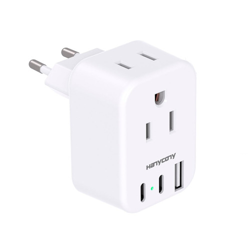 European Travel Plug Adapter, US to Europe Plug Adapter, International Itly Travel Plug Adapter with 2 Outlets 3 USB Ports(2 USB C), Type C Power Adapter to Italy Spain France Portugal Iceland Germany European Travel Plug Adapter, US to Europe Plug Adapter, International Itly Travel Plug Adapter with 2 Outlets 3 USB Ports(2 USB C), Type C Power Adapter to Italy Spain France Portugal Iceland Germany