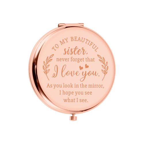Compact Mirror for Women Sister Birthday Wedding Gifts from Big Sister Graduation Gifts for Her Friendship Gifts for Women Friends Soul Sister Best Friend Little Sister Gift for Christmas Valentines