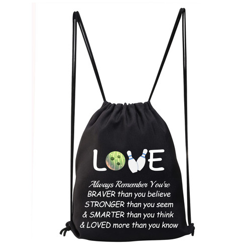 CMNIM Love Bowling Gifts Bowling Drawstring Bag Bowler Gifts for Bowling Lovers String Backpack Bag (Bowling Drawstring Bag)