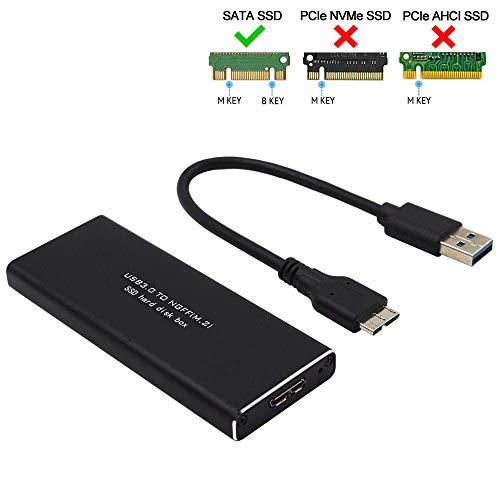 GODSHARK M.2 SATA SSD to USB 3.0 External SSD Reader Converter Adapter Enclosure with UASP, Support NGFF M.2 2280 2260 2242 2230 SSD with Key B/Key B+M