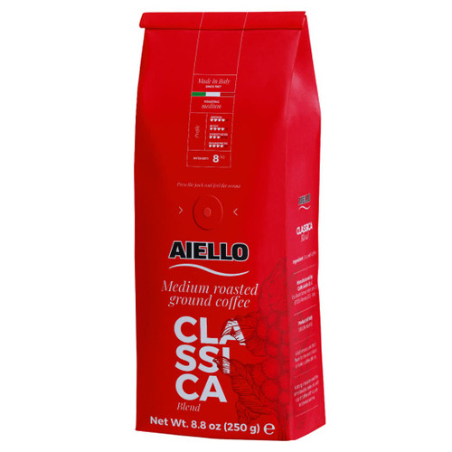Aiello Caffe Classic Italian Espresso 60/40 Arabica/Robusta Blend Premium Fine Ground Medium Roasted Gourmet Coffee 8.8 oz Aiello Caffe Classic Italian Espresso 60/40 Arabica/Robusta Blend Premium Fine Ground Medium Roasted Gourmet Coffee 8.8 oz