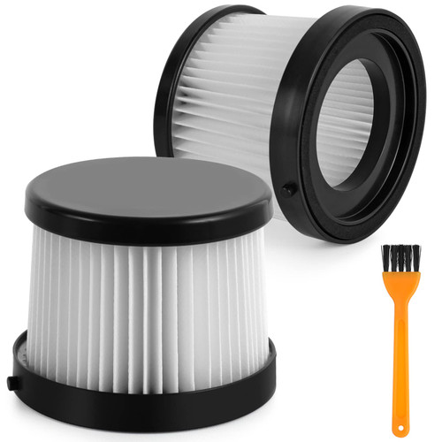 2 Pack DCV501HB Filter Compatible with DEWALT 20V Vacuum Cordless Handheld Vacuum - Removable and Washable Replacement Filter Accessories Set with Bonus Cleaning Brush