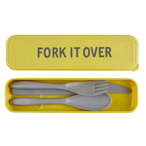 Santa Barbara Design Studio SIPS Reusable Cutlery with Storage Case, 3-Piece, Fork It Over