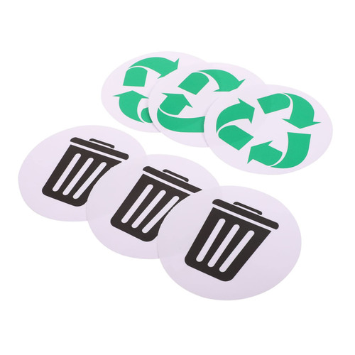 Cabilock 12 Pcs Garbage Sorting Stickers Recycle Sticker Recycling Bin for Kitchen Trash Can Decal Trash and Rubbish Can Waterproof Stickers Trash Can Sticker Logo Stickers Recyclable PVC