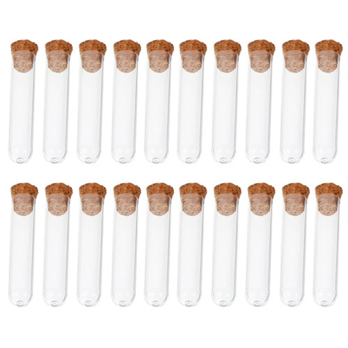 50pcs Wooden Plug Test Tube Polypropylene Test Tubes cockringsmen Clear Test Tubes Clear Tube Laboratory Test Tubes cockringsformen Liquid Storage Tube Plastic Pipe Tool with hat