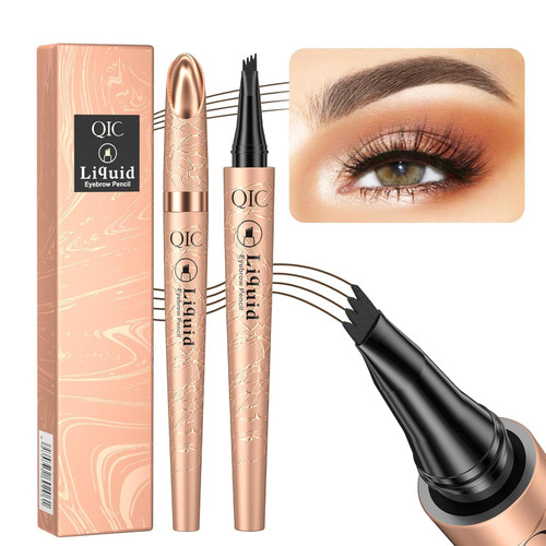 Eyebrow Pencil Dark Brown, Eyebrow Pen, Liquid Waterproof Eyebrow Pencil, Natural Eye Brow Pencils for Women, Smudge-Proof Brow Pencil with 4 Tip Microblading Eyebrow Pen Long-Lasting