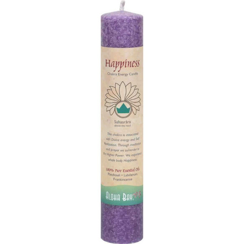 Aloha Bay Chakra Pillar Candle Happiness Violet 1 Candle