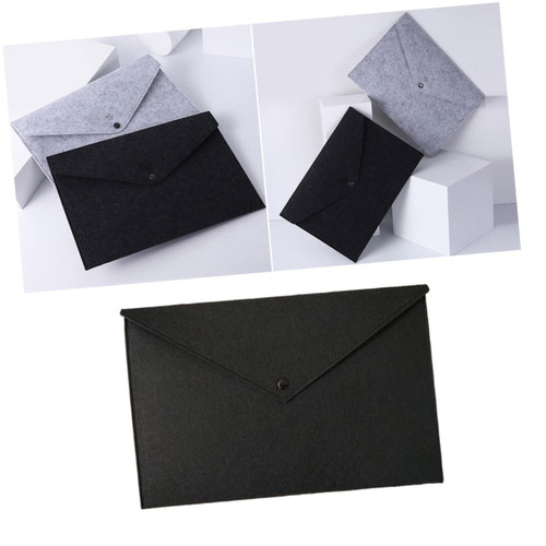 Ciieeo Snaps File Jackets Envelope Documents Holders Document Folder with Snap Button Felt Portfolio Case Envelope Folder Case Document Organizer A4 Envelope Business Office File Folder