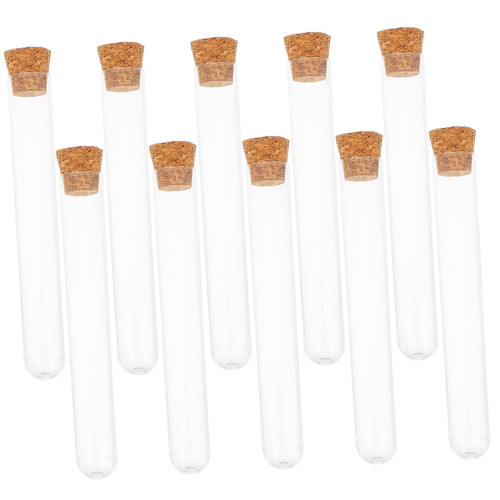 FUOYLOO 30pcs Wooden Plug Test Tube Chemistry Tube Test Tube jar Test Tube with Cork Stopper Bottles with Cork Candy Storage Candy containers Glass Tubes Centrifuge Tube with hat Plastic
