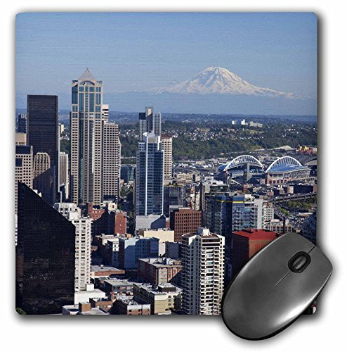 3dRose LLC 8 x 8 x 0.25 Inches Mouse Pad, WA, Seattle, View from Seattle Space Needle - Jamie and Judy Wild (mp_96395_1)