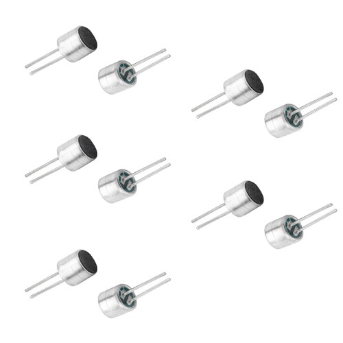 Fielect 10Pcs 6050P-56DB Electret Microphone Pickup 6mm x 5mm Cylindrical Condenser MIC with Pins
