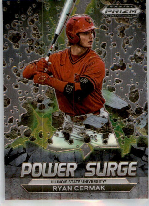 2022 Panini Prizm Draft Picks Power Surge #8 Ryan Cermak Illinois State Redbirds Official NCAA Baseball Card in Raw (NM or Better) Condition