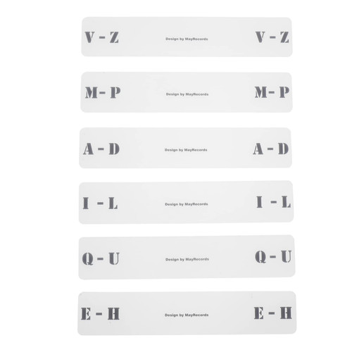 MILISTEN CD Index Card Vinyl Record Divider Labels Dividers 6pcs Divider A- Z Horizontal Label Acrylic Clear Classification Present Record Card Guides Card Guides Record Divider Cards