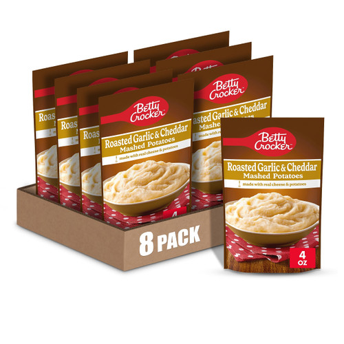 Betty Crocker Roasted Garlic & Cheddar Mashed Potatoes, 4 oz. (Pack of 8) Betty Crocker Roasted Garlic & Cheddar Mashed Potatoes, 4 oz. (Pack of 8)