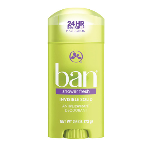 Ban Deodorant 2.6 Ounce Invisible Solid Shower Fresh (76ml) (3 Pack)