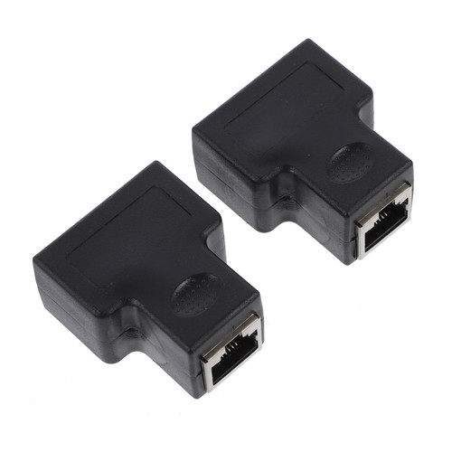 Yardenfun 2pcs Network Tee 1 to 2 Splitter Socket 1 to 2 Port Ethernet Adapter 1 to 2 Port Ethernet Connectors 1 to 2 Ethernet Socket Ethernet Splitter Pc Sub-line Ethernet