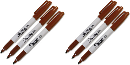 Sharpie Fine Point Brown Original Permanent Marker (3-Each) Pack of 2