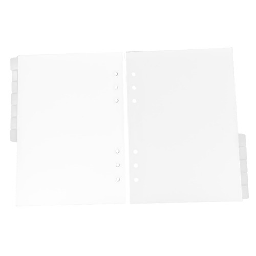 12pcs Split Page Plastic File Folders Plastic Index Divider Translucent Indexing Cards Six Holes Index Dividers Plastic Tags Index Cards Size Dividers Labels Account Index Page A5
