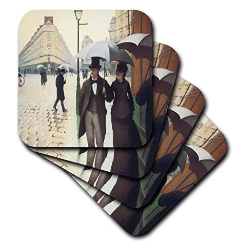 3dRose Paris, the Place de lEurope on a Rainy Day by Gustave Caillebotte - Soft Coasters, set of 8 (cst_127309_2)