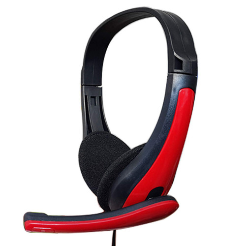 Floralby 3.5mm Wired Stereo Gaming Headset Noise Canceling Lightweight Headphone with Mic - Red