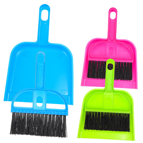 BRIGHTFUFU 3 Sets Small Broom Dustpan Car Cleaning Tools Mini Dustpan with Brush Whisk Broom and Dust Pan Dust Brush Car Broom Mini Broom and Dustpan for Kids Child Keyboard Plastic Sofa