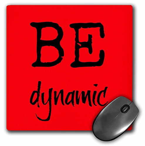 3dRose BE dynamic, red background - Mouse Pad, 8 by 8 inches (mp_180102_1)