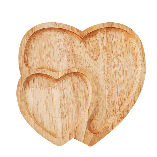 Heart Shaped Serving Platter, Creative Double-Heart Dinner Plate ,Valentine's Day Serving Tray, Bamboo Cheese Charcuterie Board, Wooden Salad Snack Dessert Candy Dishes Plate for Hotels Restaurants