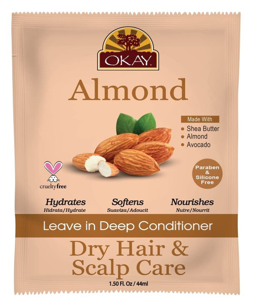 OKAY Almond Dry Hair & Scalp Care Leave In Deep Conditioner, 1.5 Oz