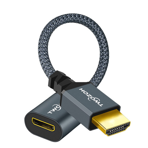 Twozoh HDMI Male to Mini HDMI Female Adapter Cable, Male HDMI to Female Mini HDMI Cable Adapter (A Type to C Type) 3D/4K 1080p HDMI 2.0 (20cm/0.6ft)